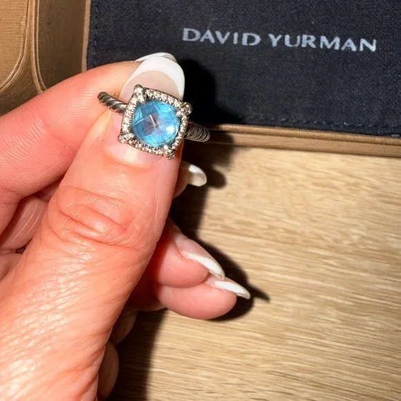 David Yurman Petite Chatelaine Pave Bezel Ring - Picture 5 of 8